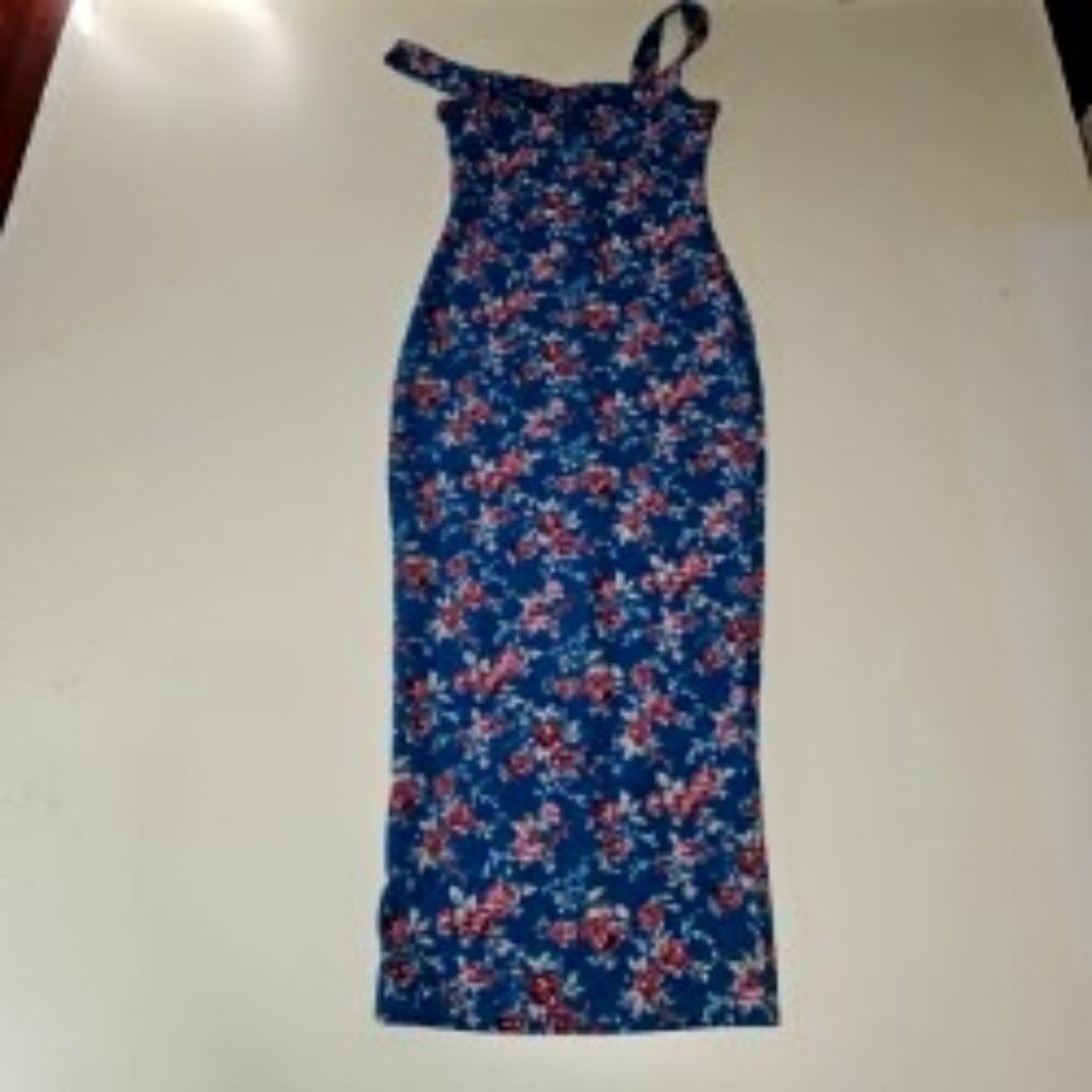 Shein XS Petite Long Flower Sleeveless Dress